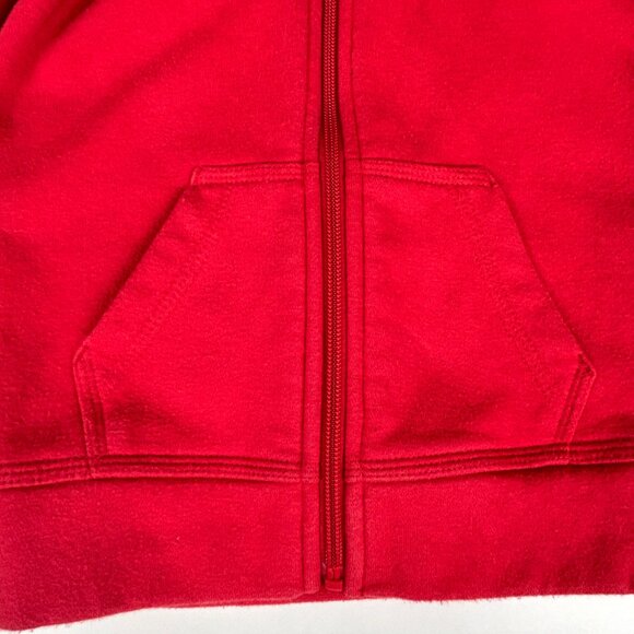 Nike Hooded Sweatshirt Size 4XS Little Boys Club Fleece Zip Front Red Jacket - Picture 4 of 10